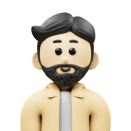 Bearded Man Avatar  3D Icon