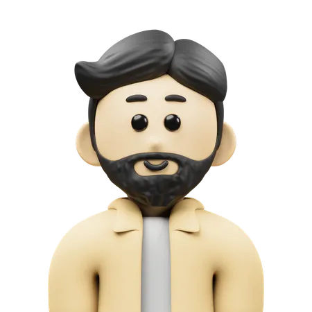 Bearded Man Avatar  3D Icon