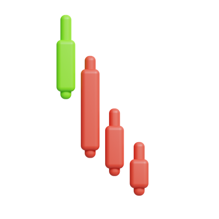 Bearish Candle Stick  3D Icon