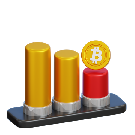 Bärischer Chart Bitcoin  3D Icon
