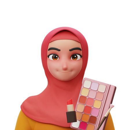 Hijab maquillage beauté  3D Illustration