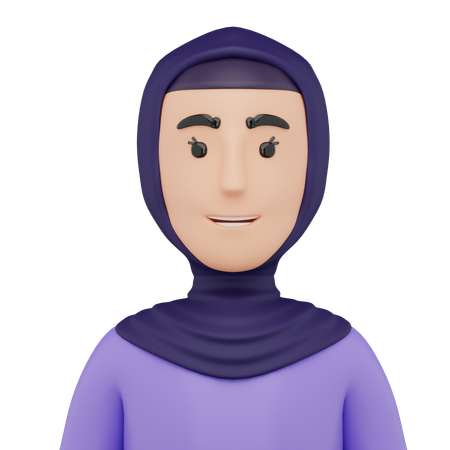 Beautiful Girl with Hijab Avatar  3D Icon
