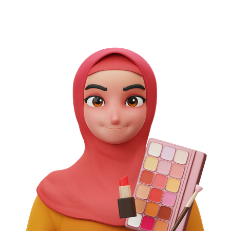 Beauty Makeup Hijab  3D Icon