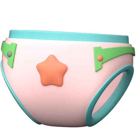 Pañal de bebe  3D Icon