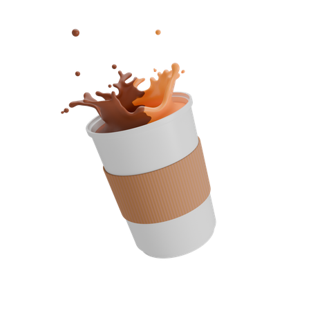 Bebida de chocolate y caramelo  3D Icon