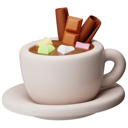 Bebida de chocolate quente  3D Icon