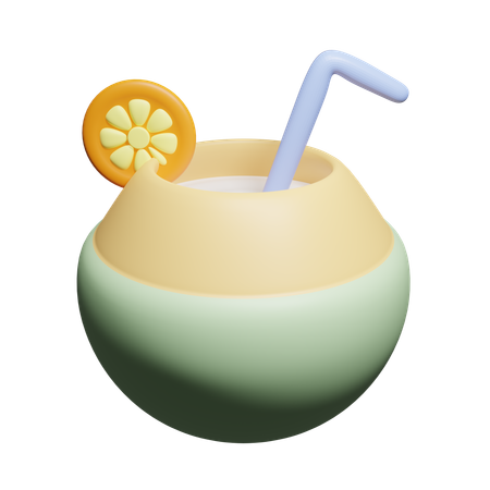 Bebida de coco  3D Icon