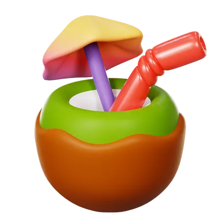 Bebida de coco  3D Icon