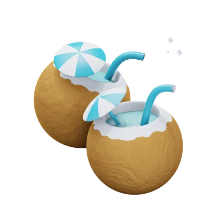 Bebida de coco  3D Icon