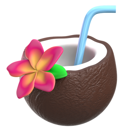 Bebida de coco  3D Icon