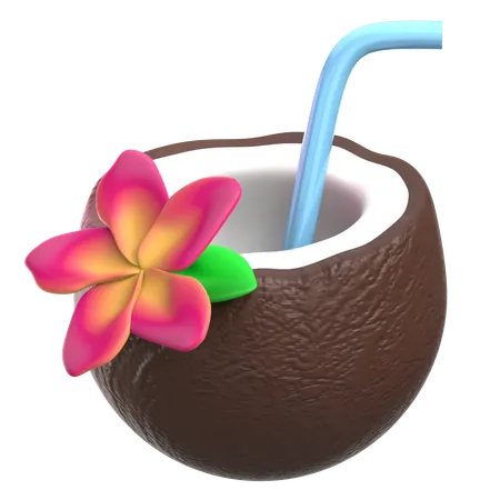 Bebida de coco  3D Icon