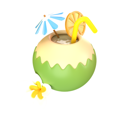 Bebida de coco  3D Icon