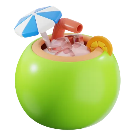 Bebida de coco  3D Icon