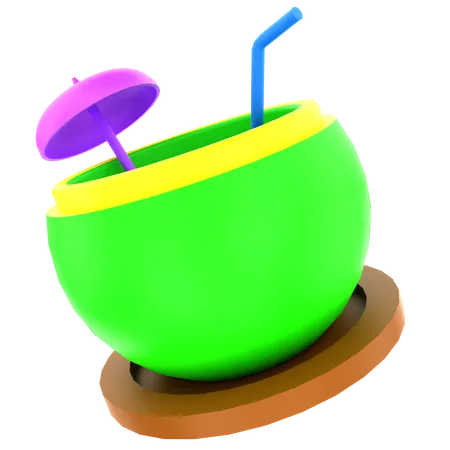 Bebida de coco  3D Icon