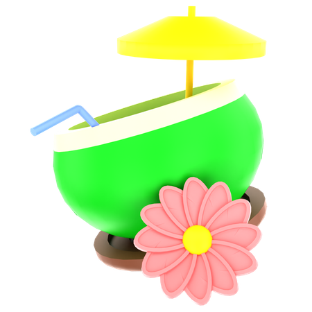 Bebida de coco  3D Icon