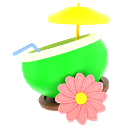 Bebida de coco  3D Icon