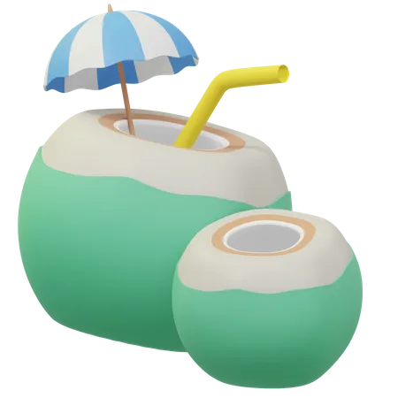 Bebida de coco  3D Illustration