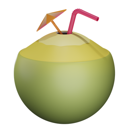 Bebida de coco  3D Illustration