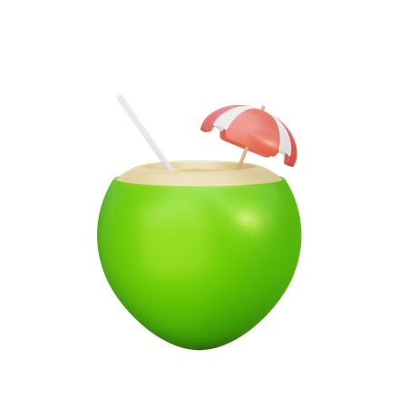 Bebida de coco  3D Illustration