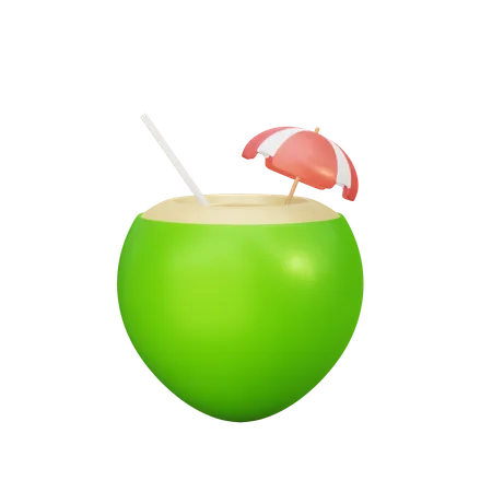 Bebida de coco  3D Illustration