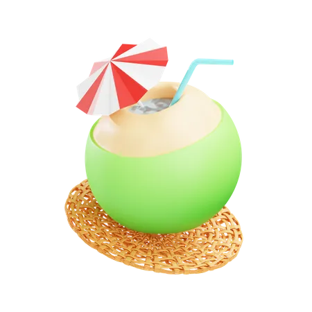 Bebida de coco  3D Icon