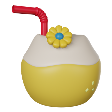 Bebida de coco  3D Icon