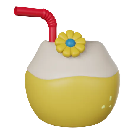 Bebida de coco  3D Icon