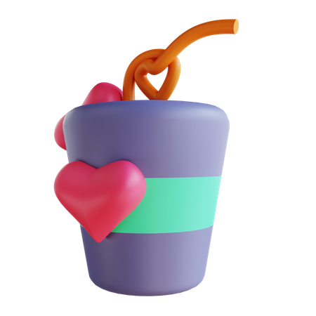 Bebida de san valentin  3D Illustration