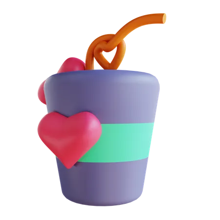 Bebida de san valentin  3D Illustration