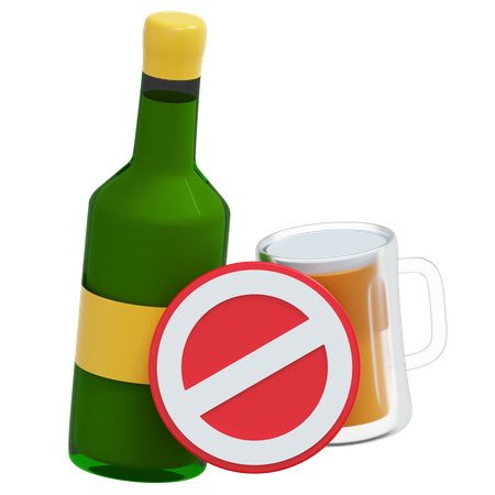 No beber alcohol  3D Icon