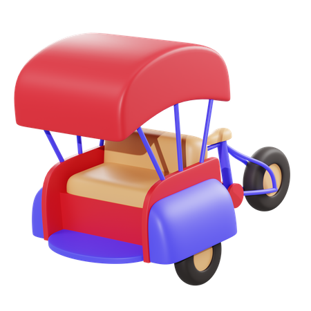 Becak Auto Rickshaw  3D Icon