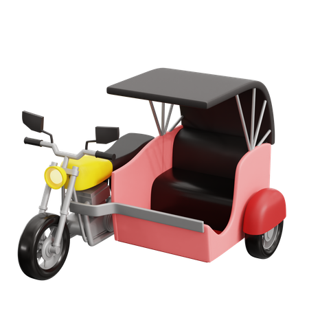 Becak Motor  3D Icon
