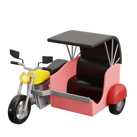 Becak Motor  3D Icon