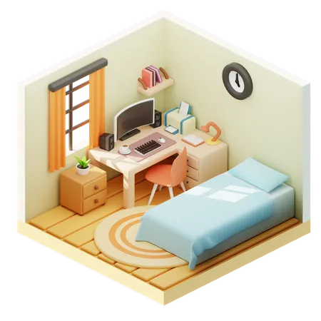 Bed Room  3D Icon