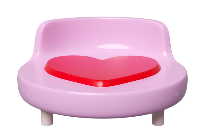 하트가 있는 침대  3D Icon