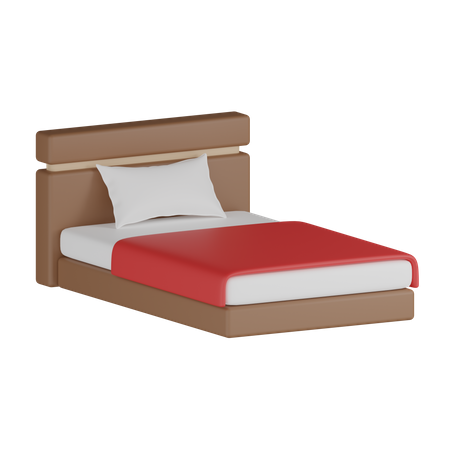 Bed With Pillow  3D Icon