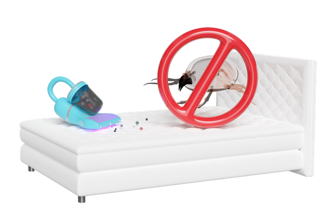 Bedbugs in bedroom  3D Icon