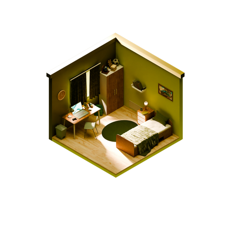 Bedroom Interior  3D Icon