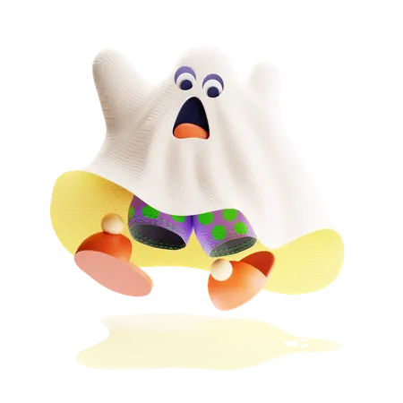 Bedsheet Ghost  3D Illustration