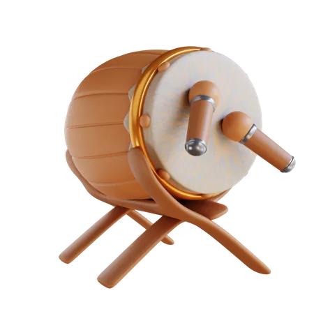 3 D Illustration Islamic Drums 3D Icon