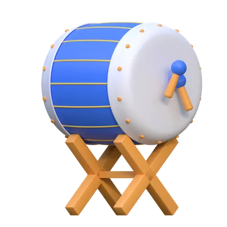 Traditional Drum Percussion Icon Ramadan 3 D Illustration 3D Icon