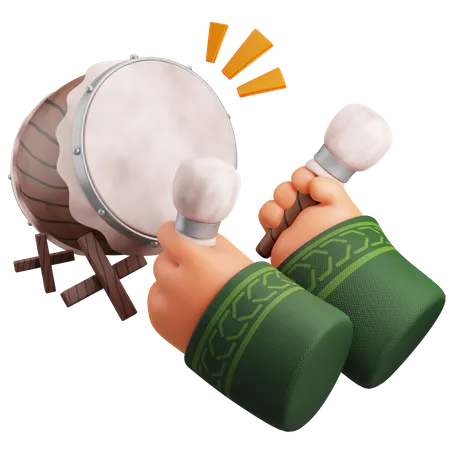 Hands Hitting The Drums 3D Icon