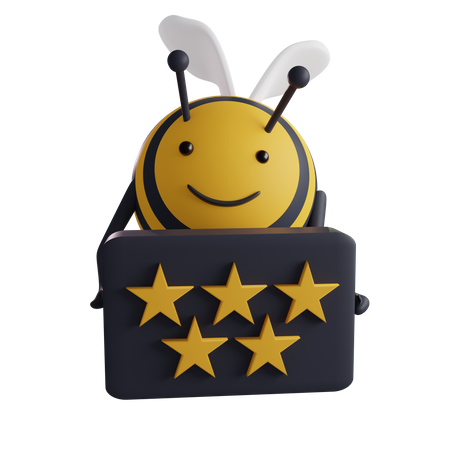 Bee With Review Board  3D Icon