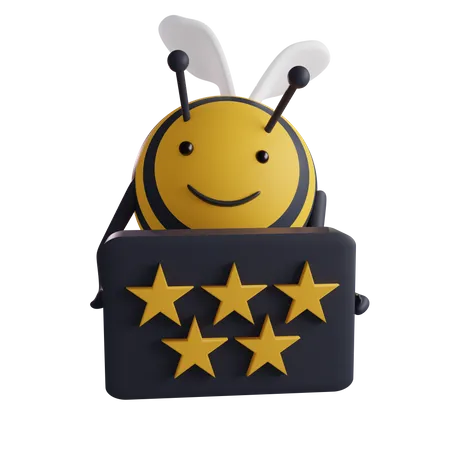 Bee With Review Board  3D Icon