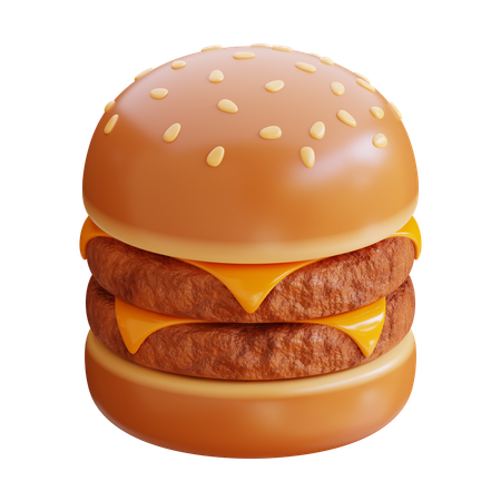 Beef double cheese burger  3D Icon