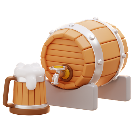 ビール樽  3D Icon