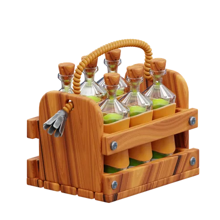 3 D Illustration Beer Bottle And Beer Box 3D Icon