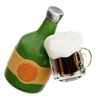 Beer Bottle With Beer Glass Mug