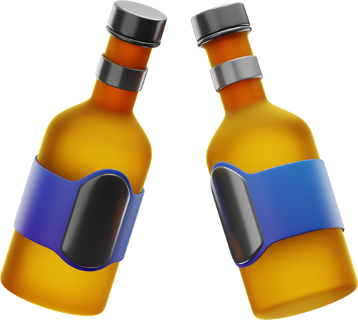 Beer Bottles 3D Icon
