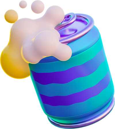 Beer Can Opened  3D Icon